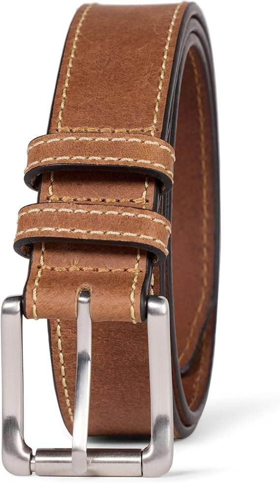 Amazon Essentials Men's Stitched Edge Leather Belt